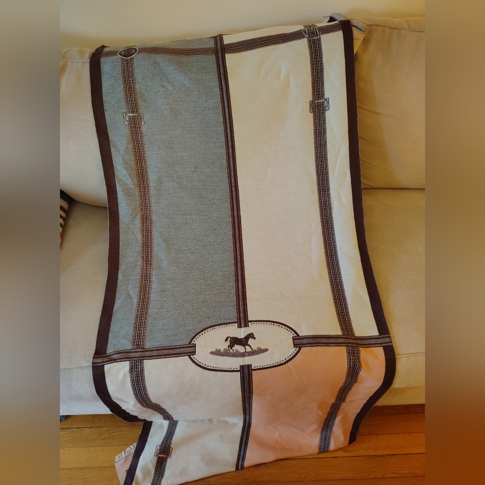 Elegant Multicolor Scarf with Horse Motif
